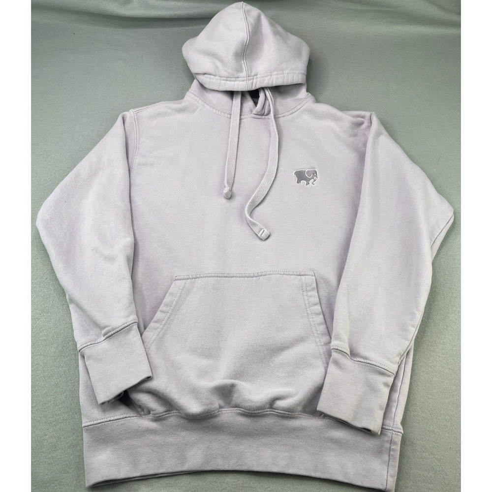 Women's Hoodie Ivory Ella Lavender 100% Organic Cotton Sweatshirt Size Medium